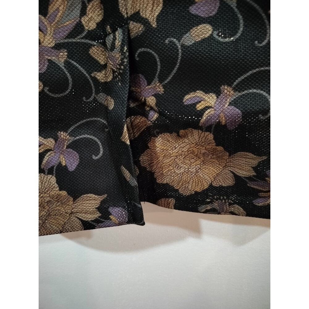 Eci New York Stretch Mesh Floral Skirt Black Beige Midi Pencil Womens 10 - Picture 5 of 10